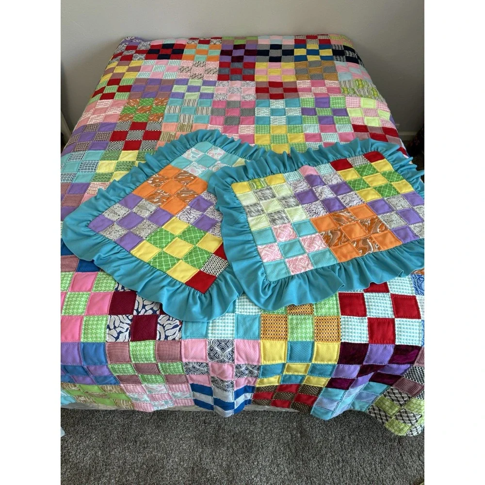 Vintage Quilt Polyester Patchwork 83 X 90